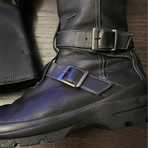 GEOX mid calf black boots with buckles and zipper. Size 39(8.5). Good condition - Picture 3 of 9